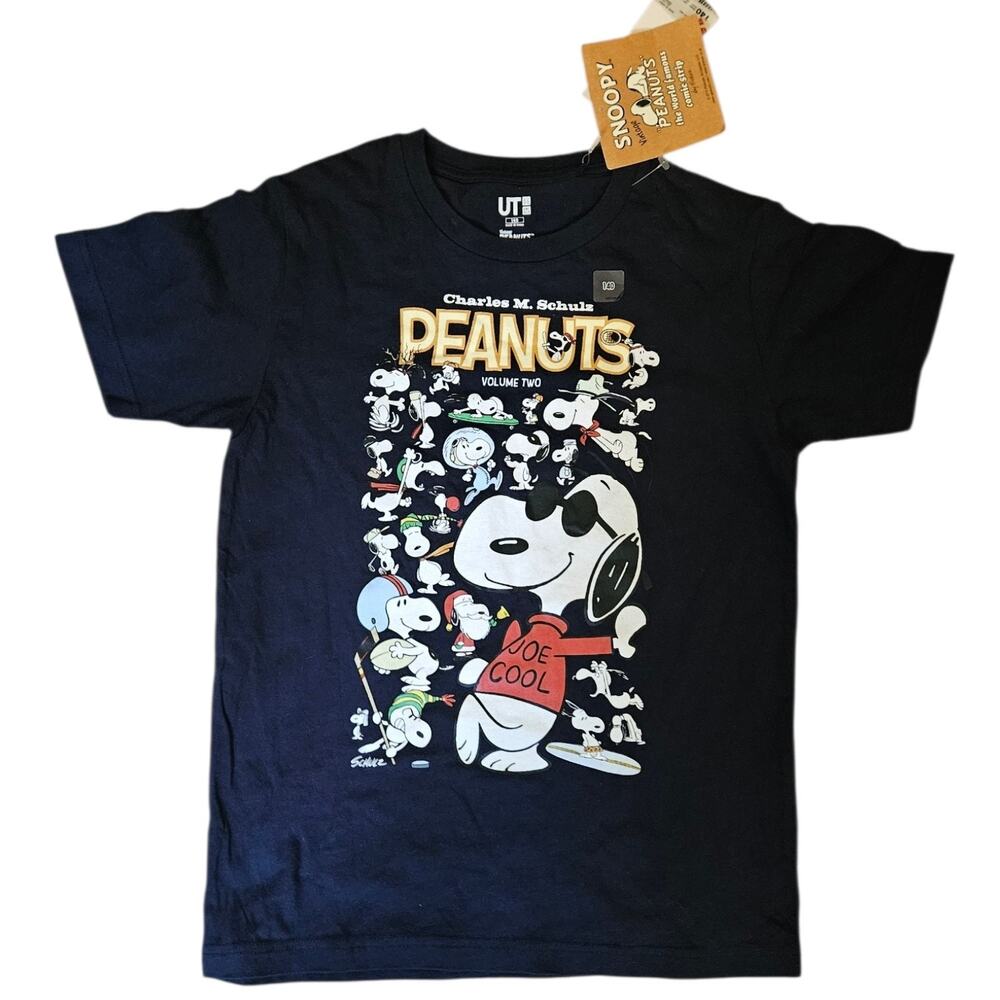Uniqlo UT Vintage Peanuts Snoopy Joe Tee NWT Size 140 Kids Navy Charles Schulz